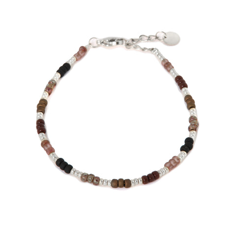 Mocha rainbow bracelet silver
