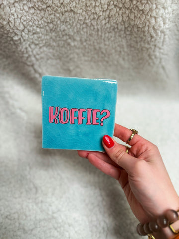Tegel - Koffie? - Blauw