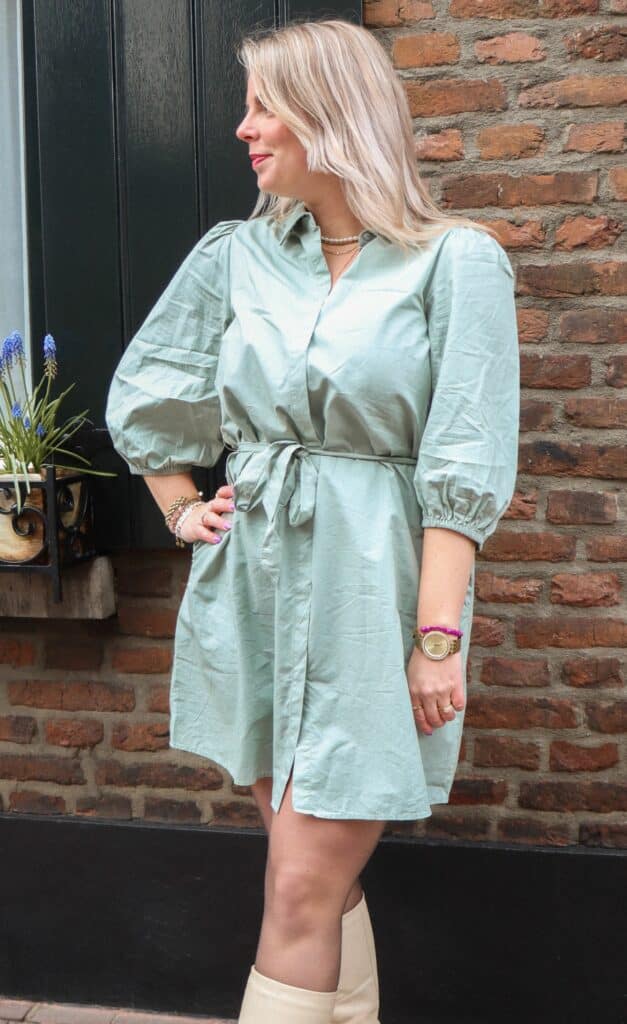 MSCHCedrica Abiella 3/4 Shirt Dress - green milieu