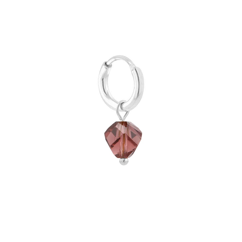 Single night diamond hoop silver