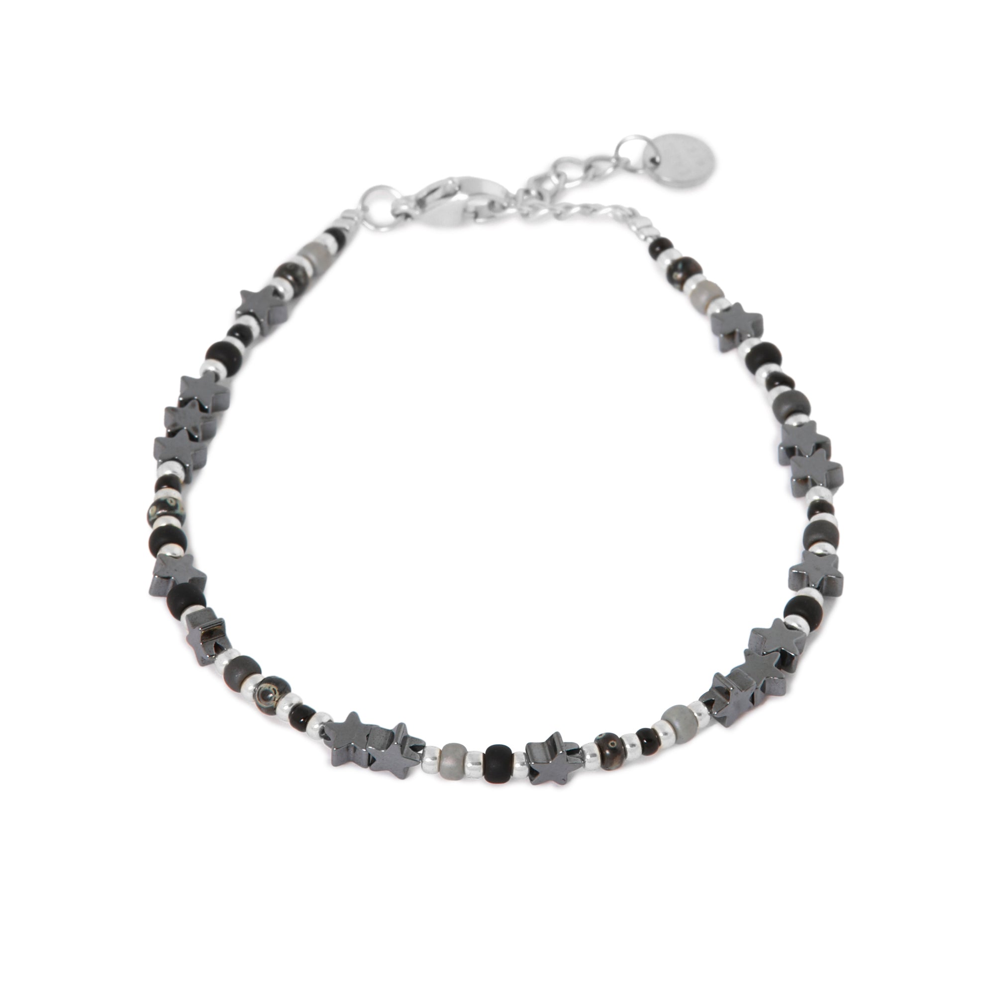 Black star bracelet silver