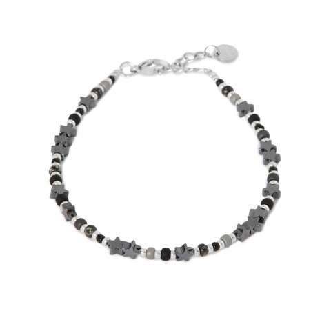 Black star bracelet silver