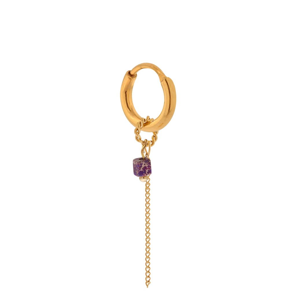 Single chain purple hoop gold