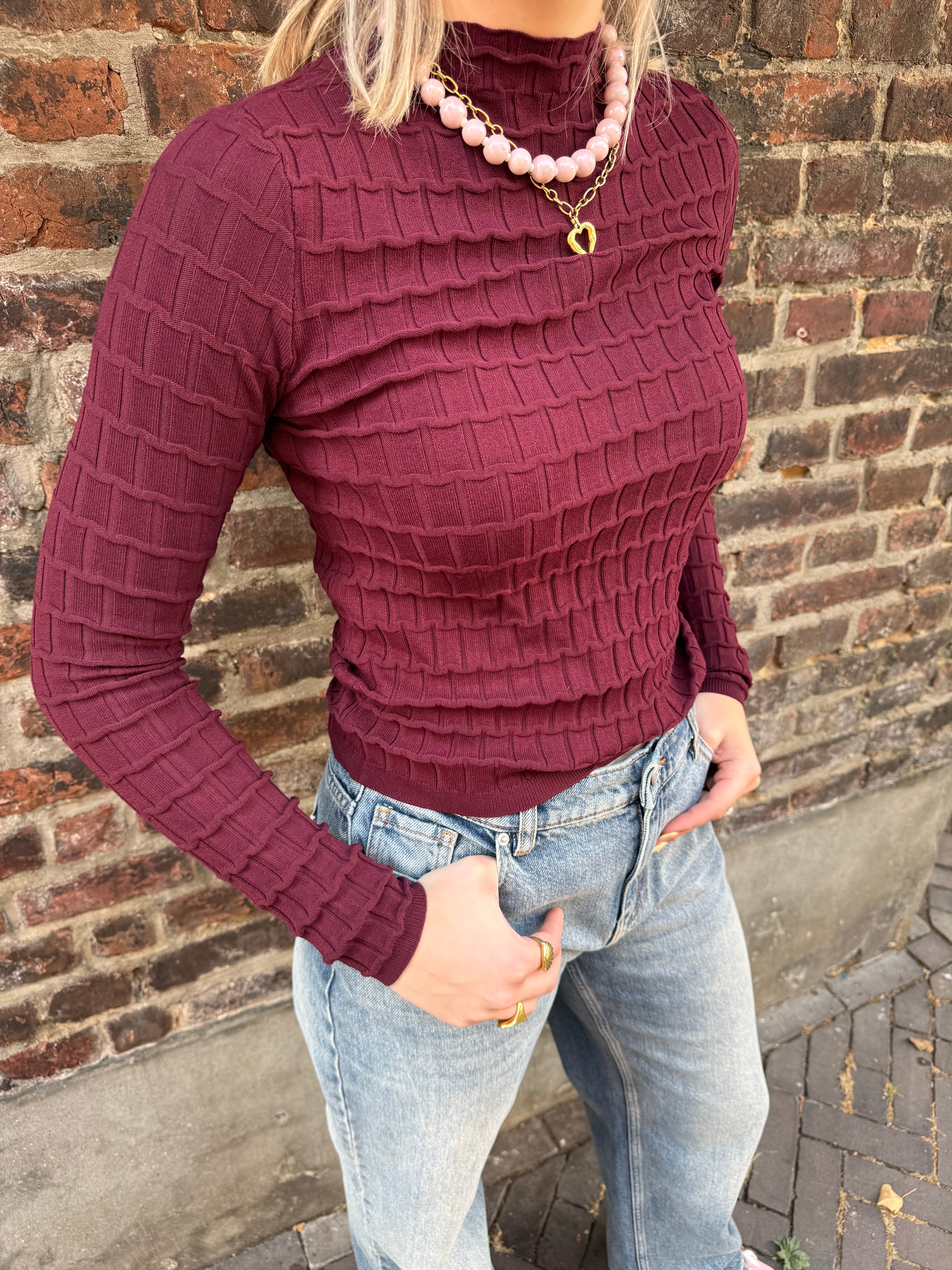Yastrixo ls knit pullover - Port royale