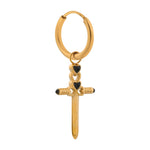 Single cupid's dagger hoop gold