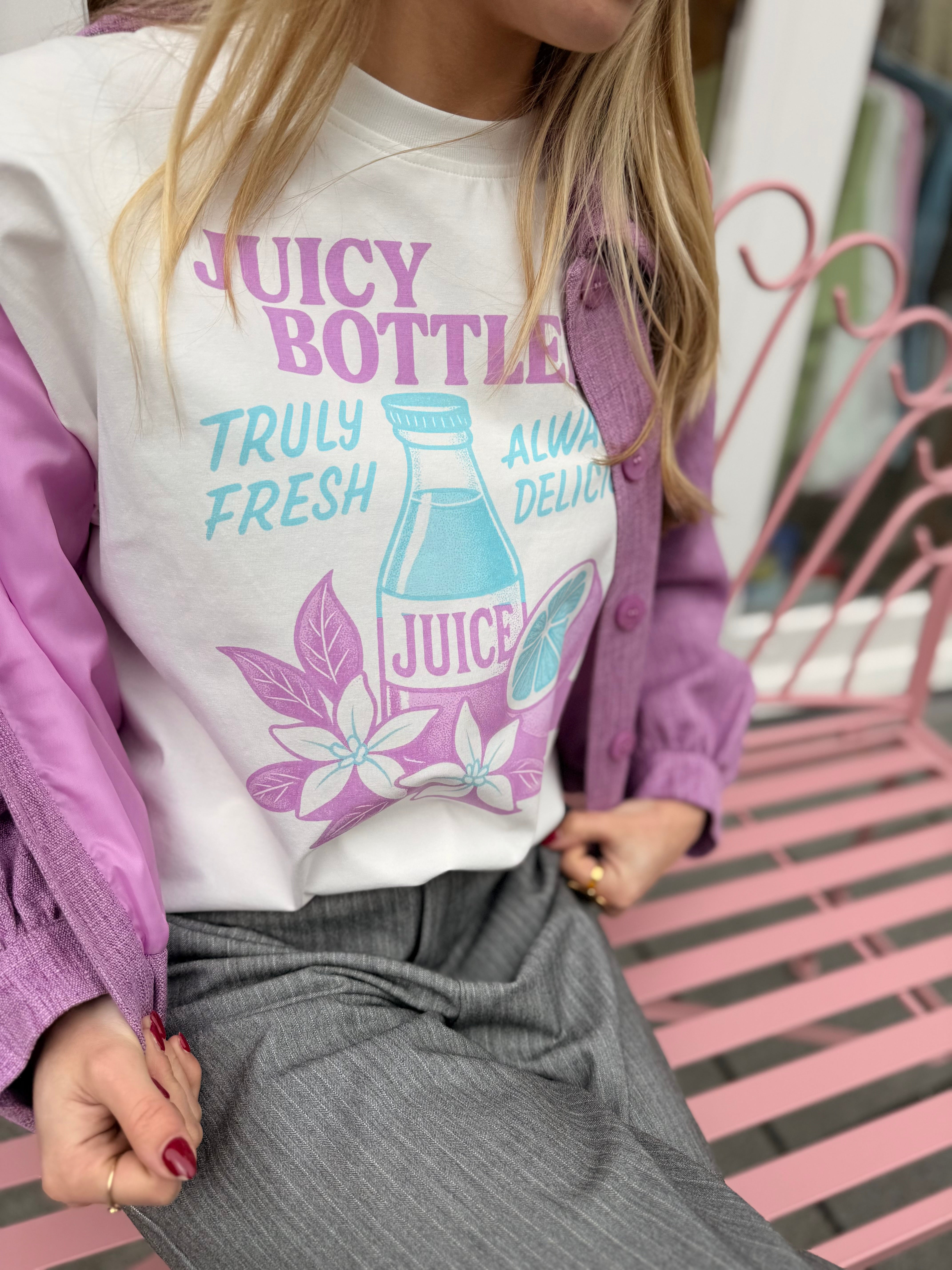 T-shirt Juicy bottle - Violet