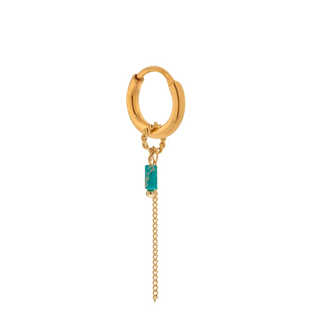 Single chain turquoise hoop gold