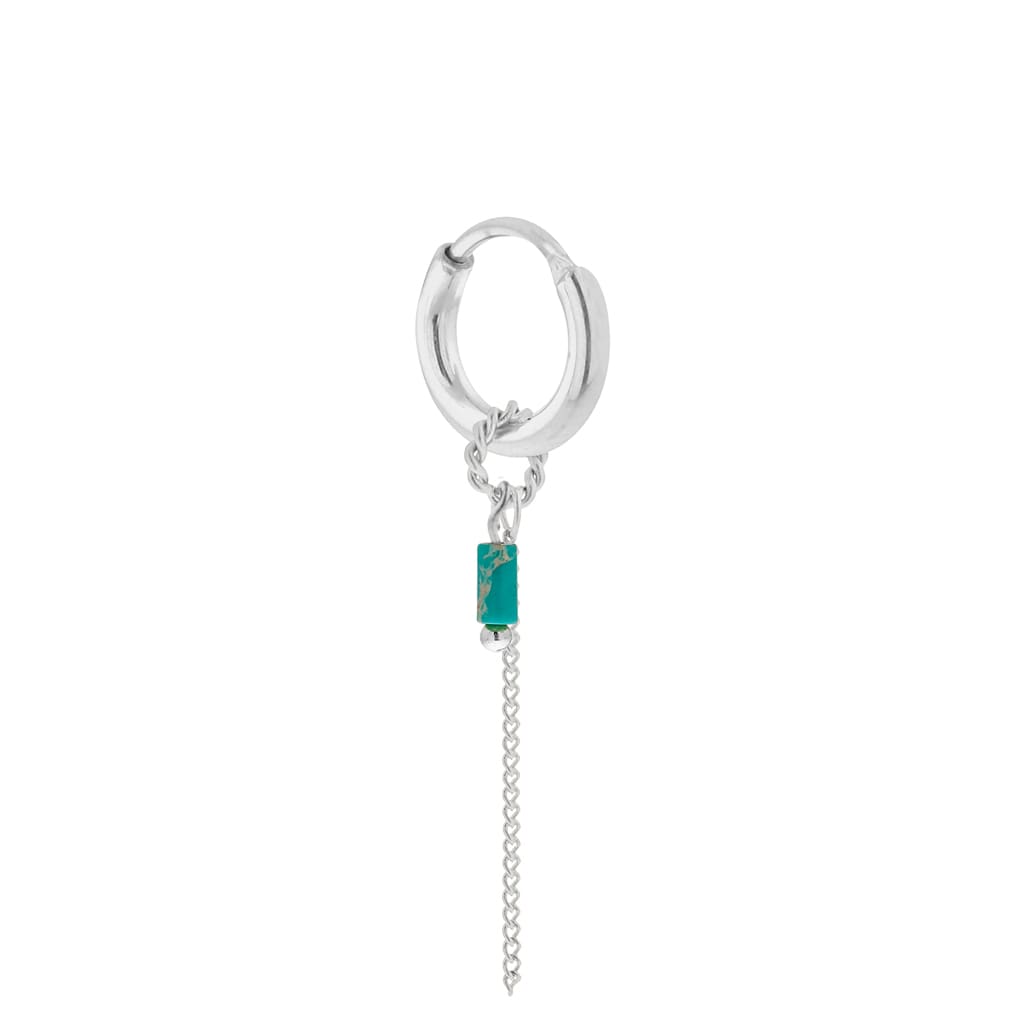 Single chain turquoise hoop silver