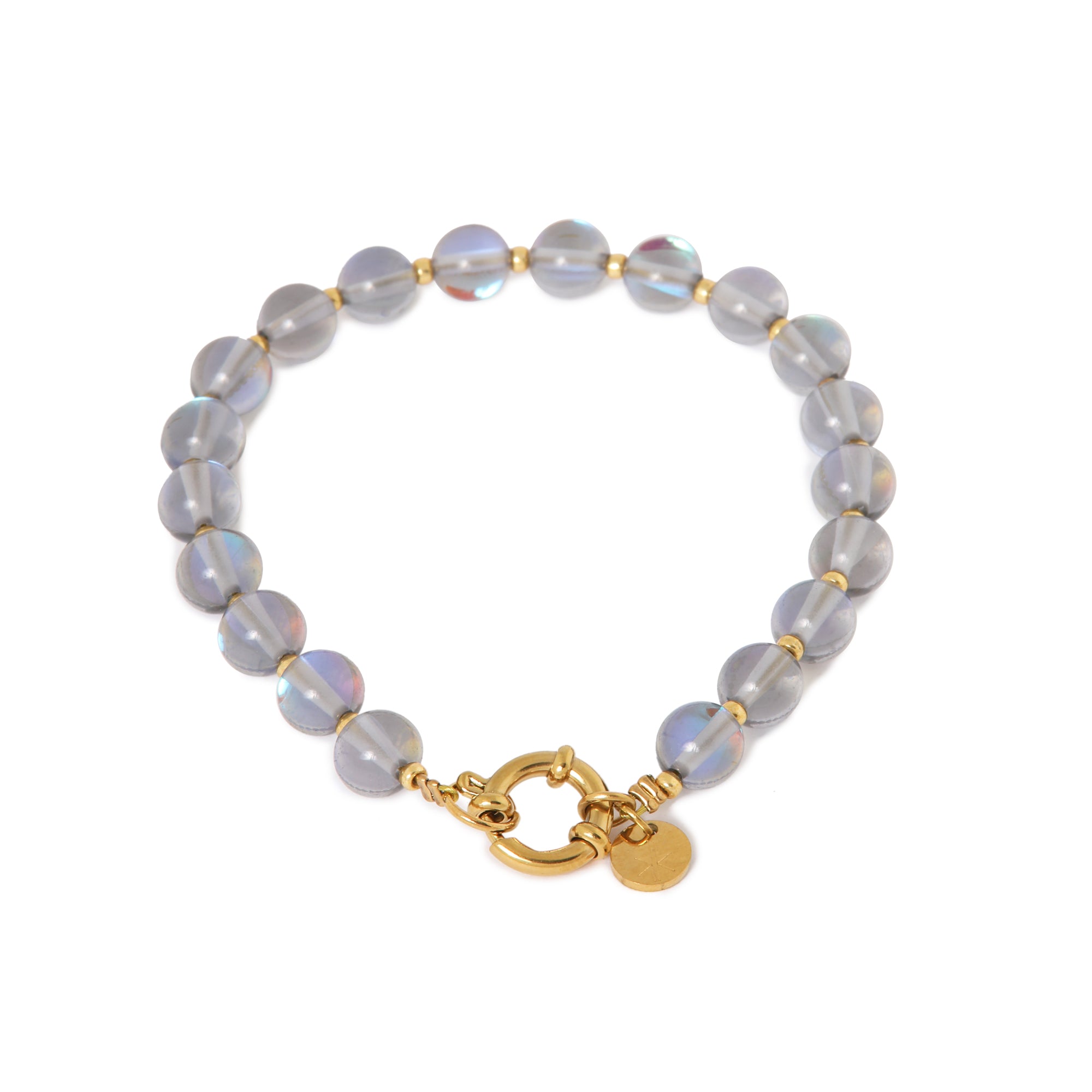 Grey flame bracelet gold