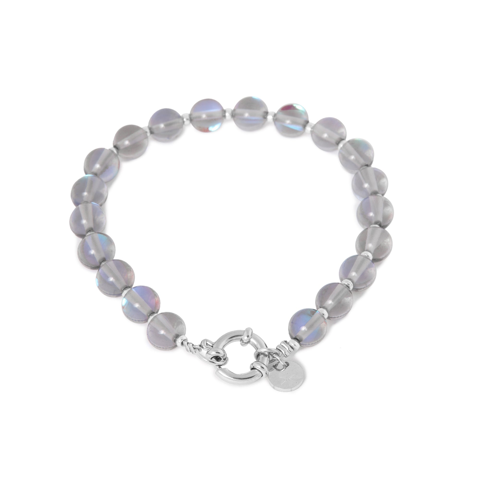 Grey flame bracelet silver