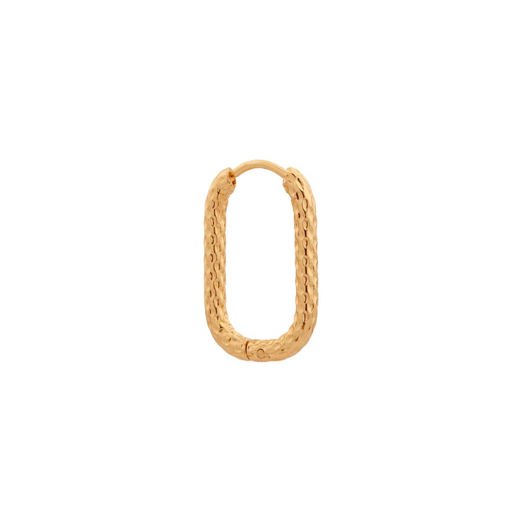 Single oval hilly hoop gold