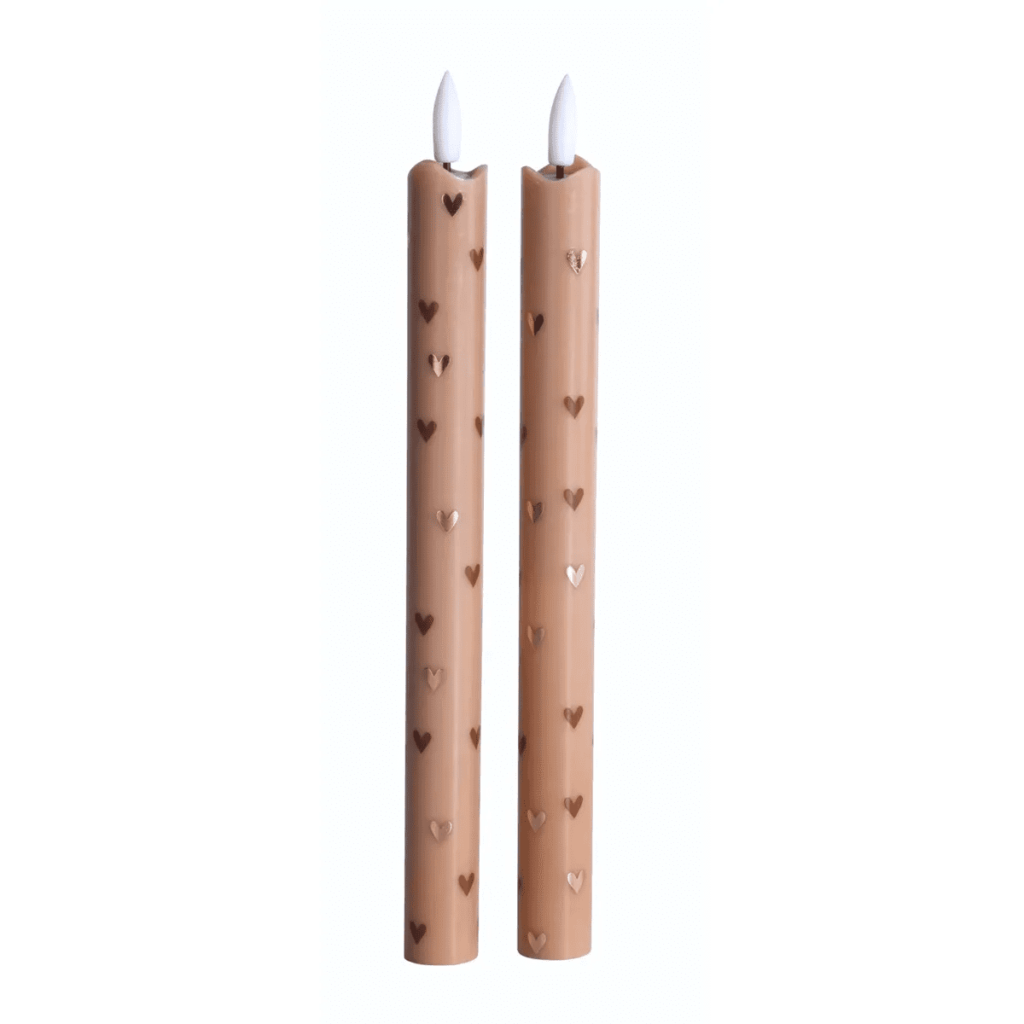 LED pillar kaars hearts sand