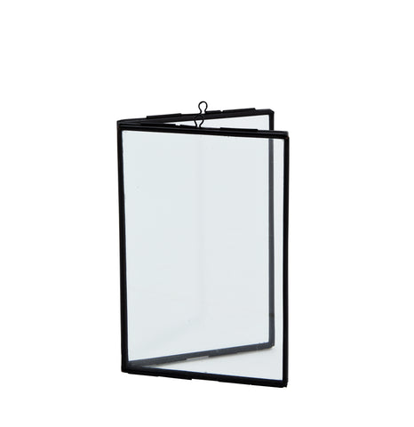 Double photo frame - black - 10 x 15 cm