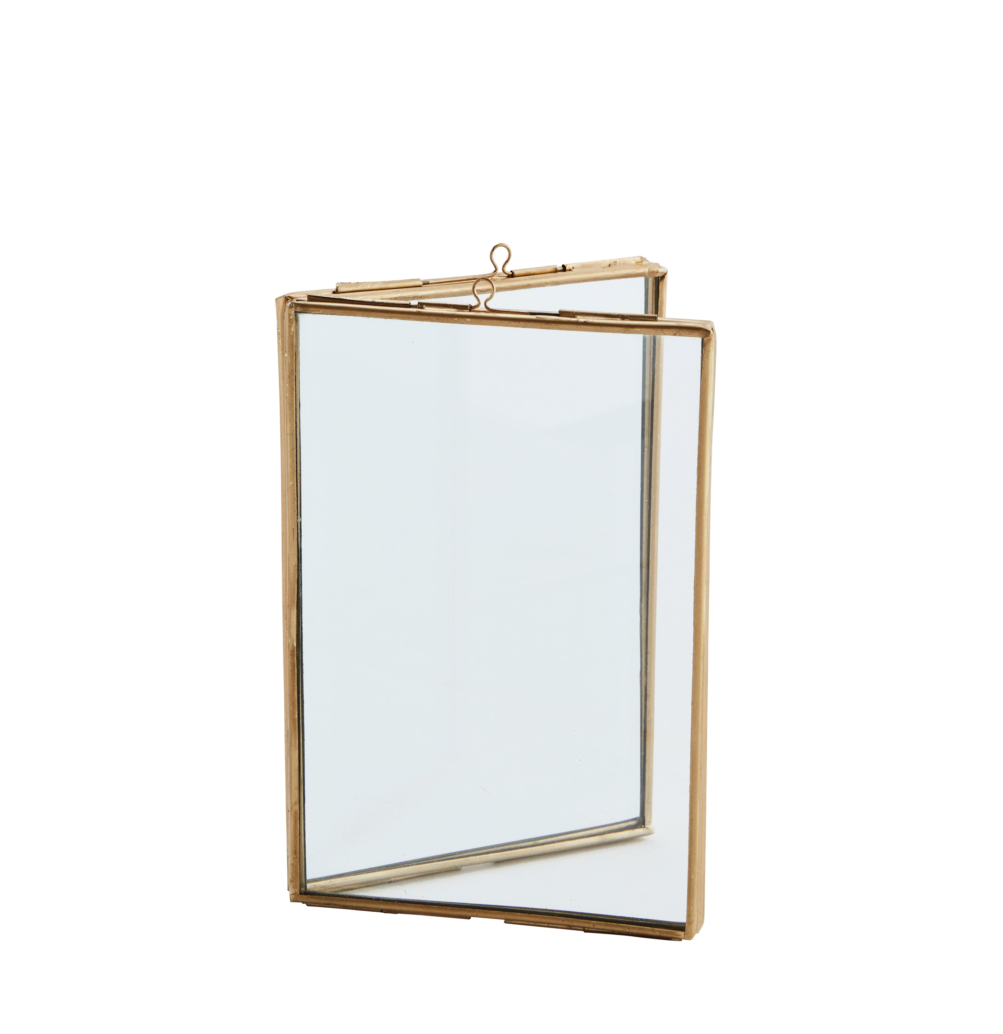 Double photo frame - Ant.brass - 10 x 15 cm