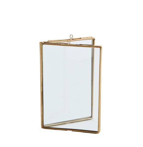 Double photo frame - Ant.brass - 10 x 15 cm