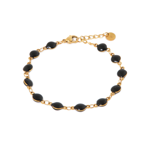 Black round bracelet gold