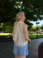 Slfiris tie top b - angora aop