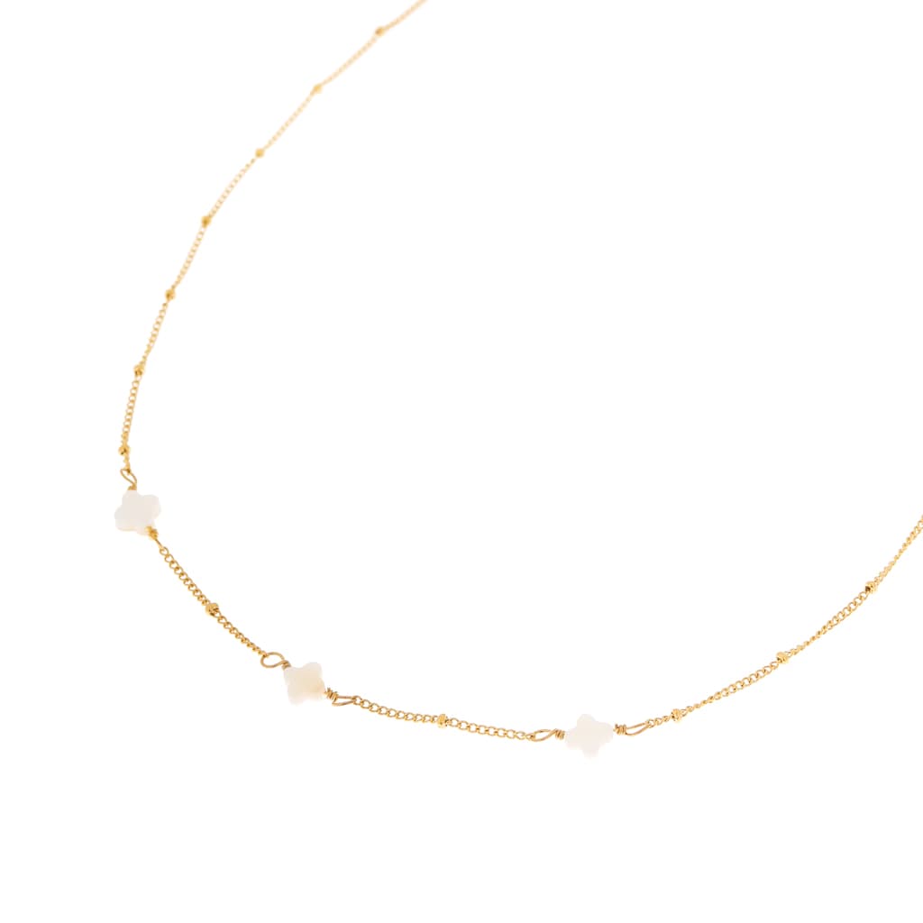 White clover necklace gold