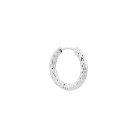 Single hilly medium hoop silver