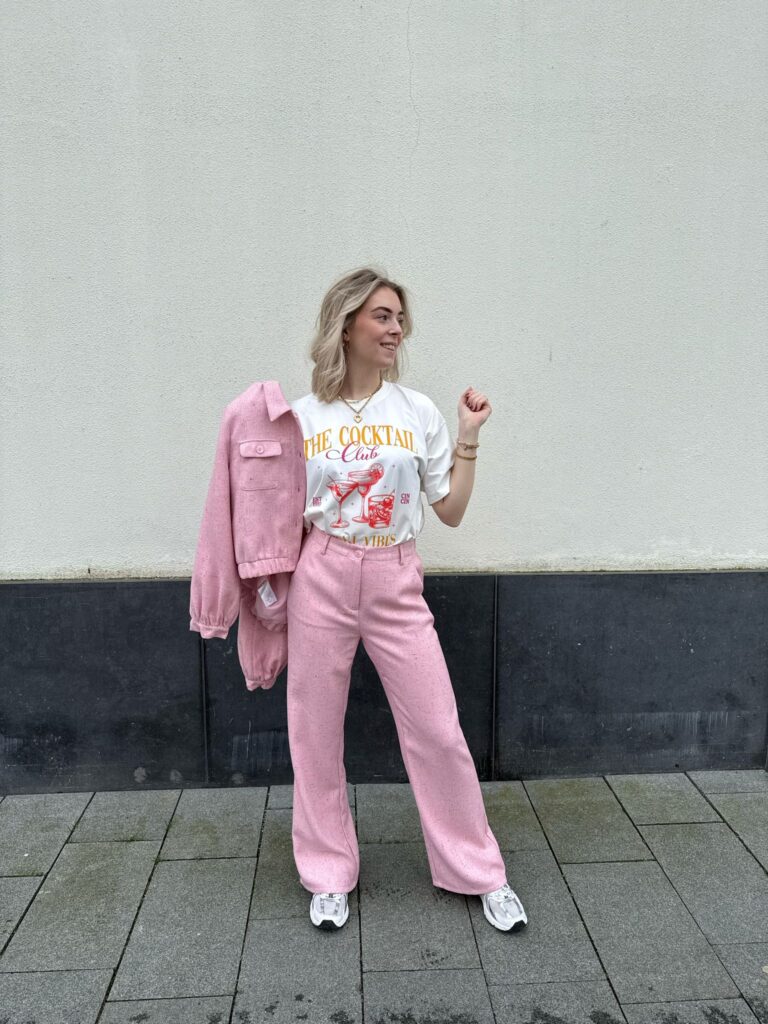 T-shirt Cocktail club - Orange/berry pink