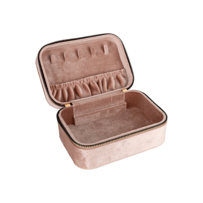 Velvet jewellery box DELUXE- oud-roze