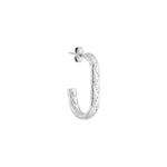 Single oval braid hoop silver