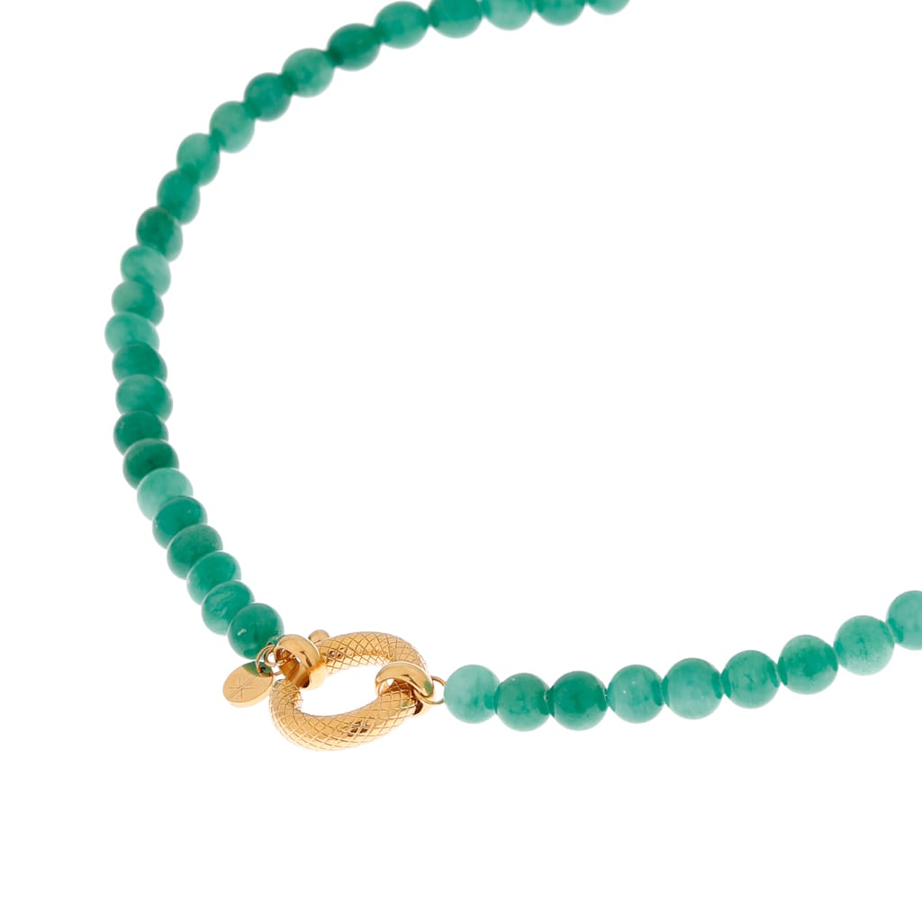 Seagreen snake neclace gold
