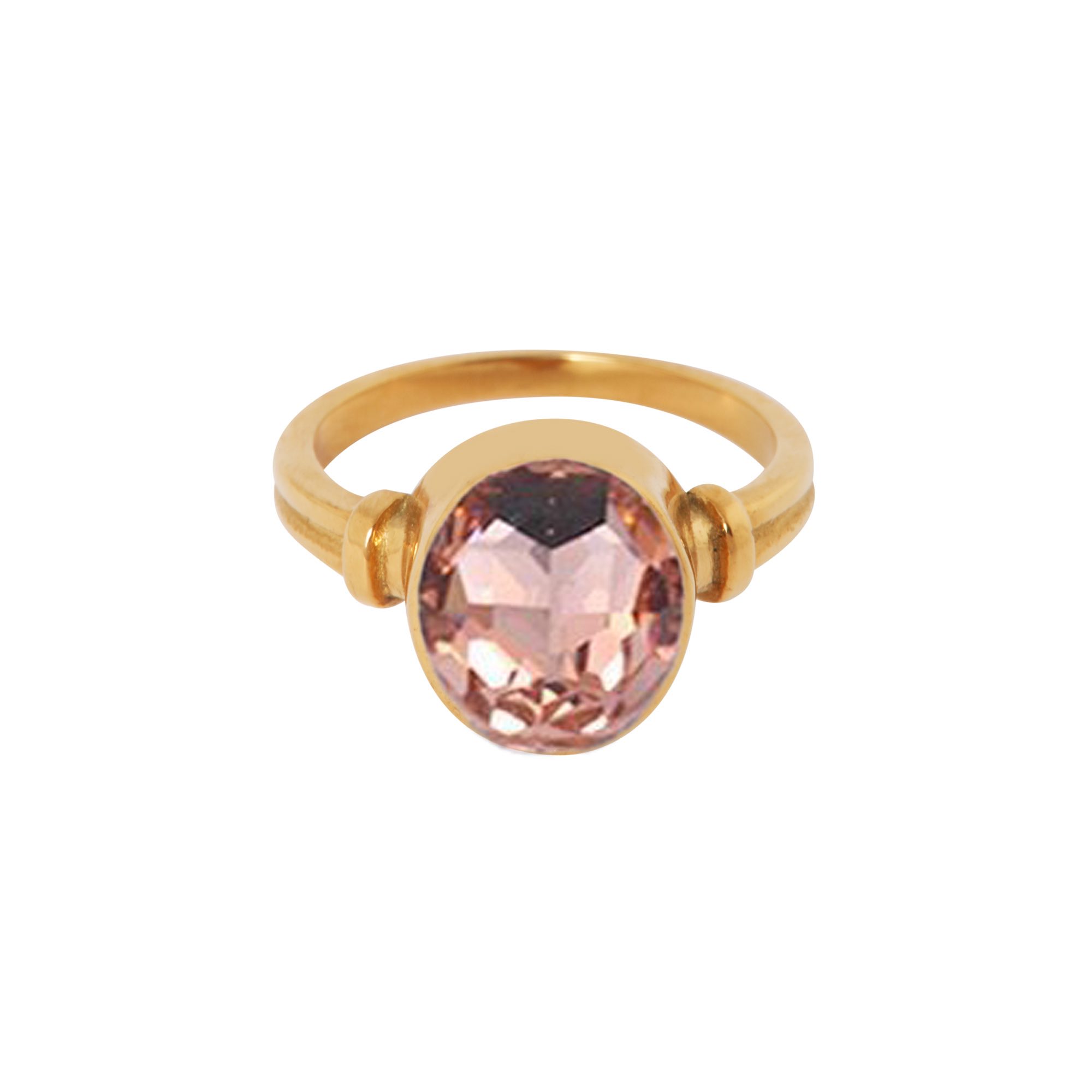 Rose stone ring gold