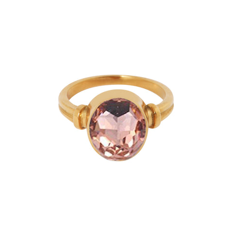 Rose stone ring gold