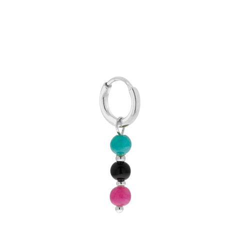 Single round color hoop silver