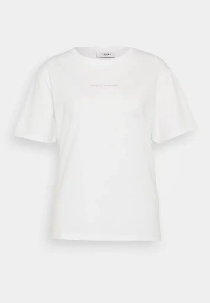 MSCHTerina Organic Small Logo Tee - white/v tulle