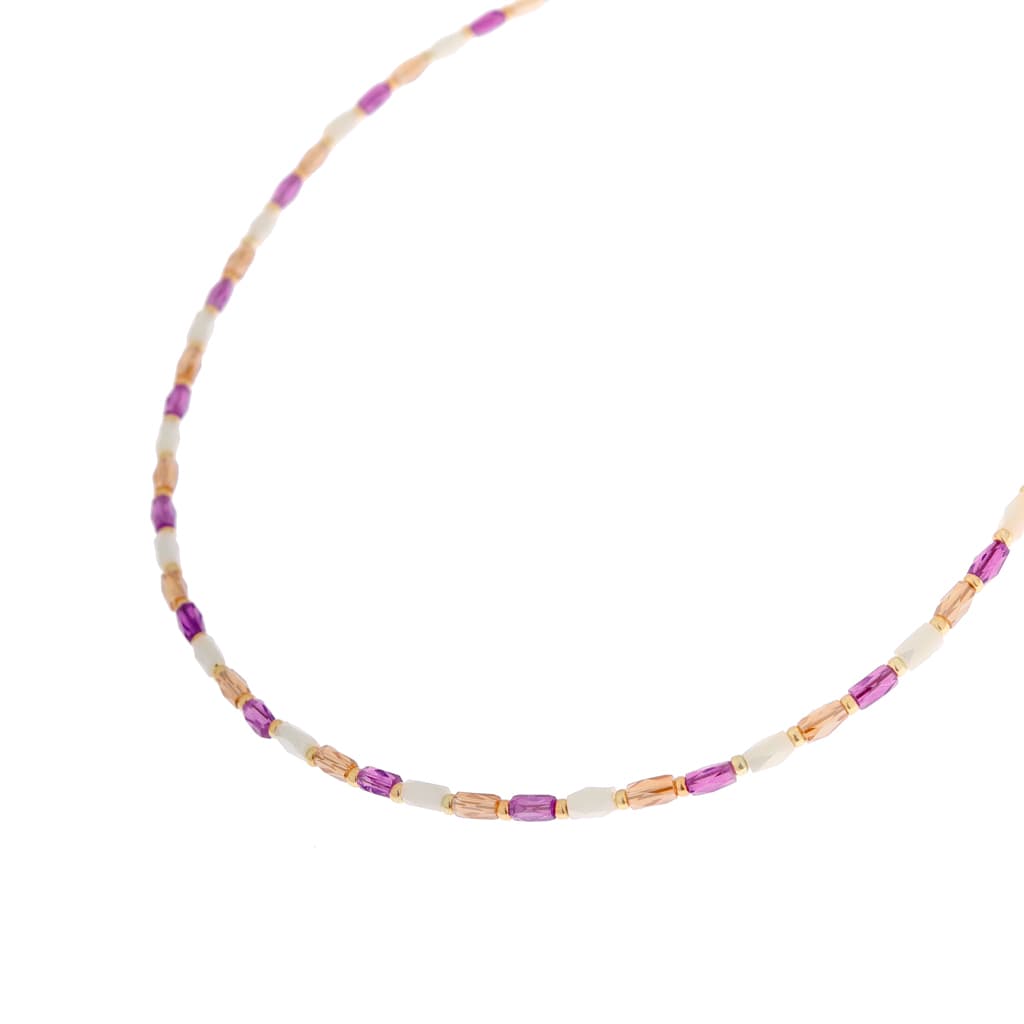 Terra purple necklace gold