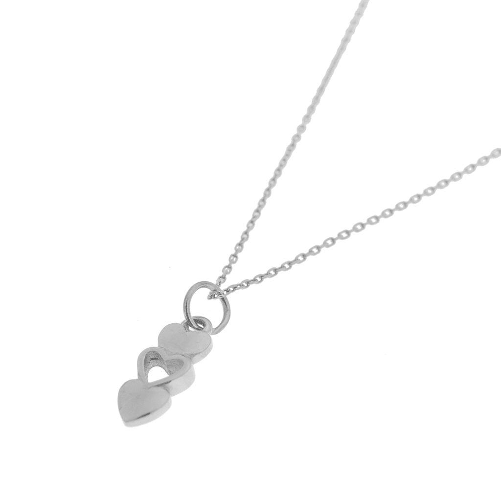 Open heart necklace silver
