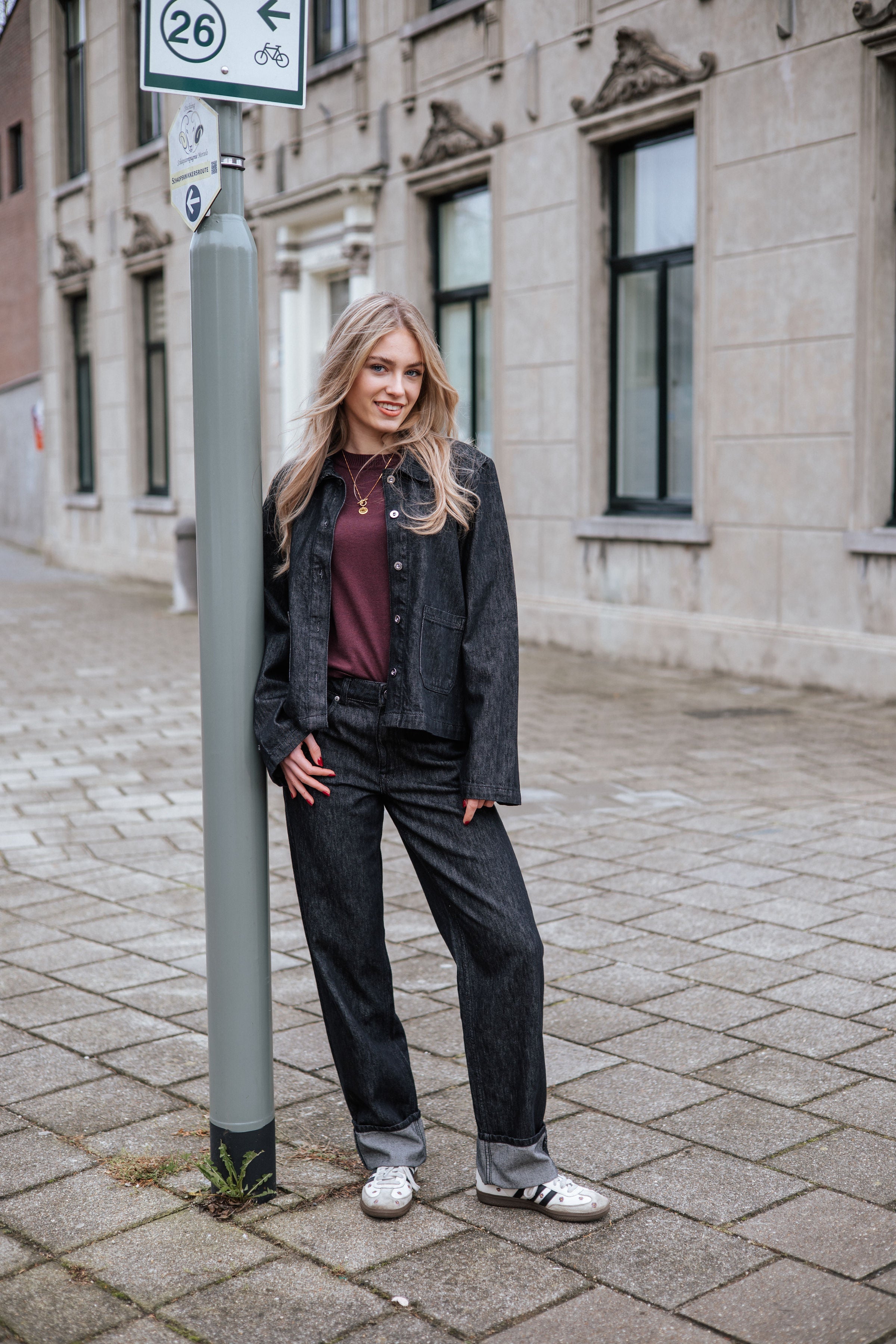 Slflyra - bora denim shirt - black denim