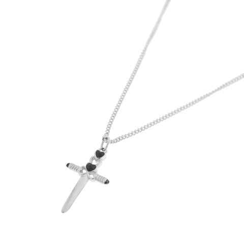 Cupid's dagger necklace silver