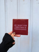 Tegel - All I want for Christmas - donkerrood/roze