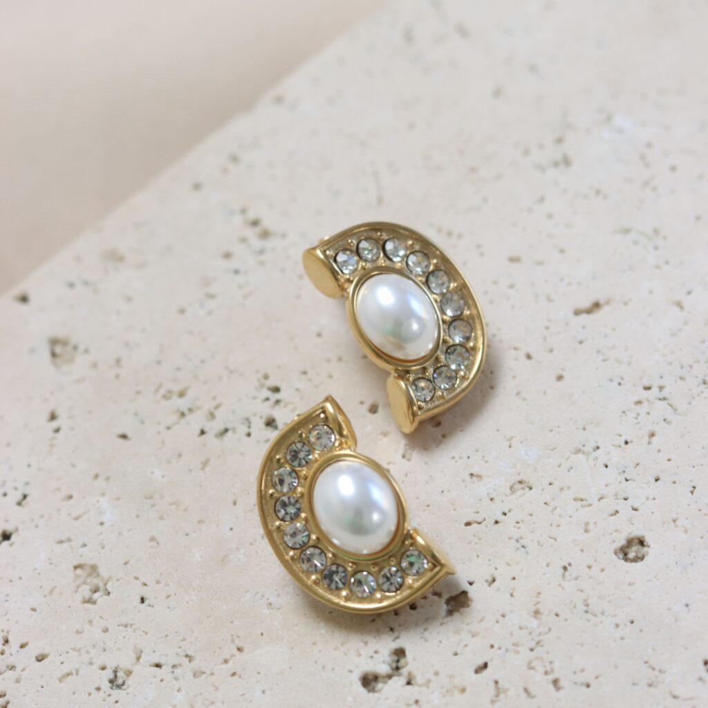 4_238 sterling silver gold plated set big pearl 20mm