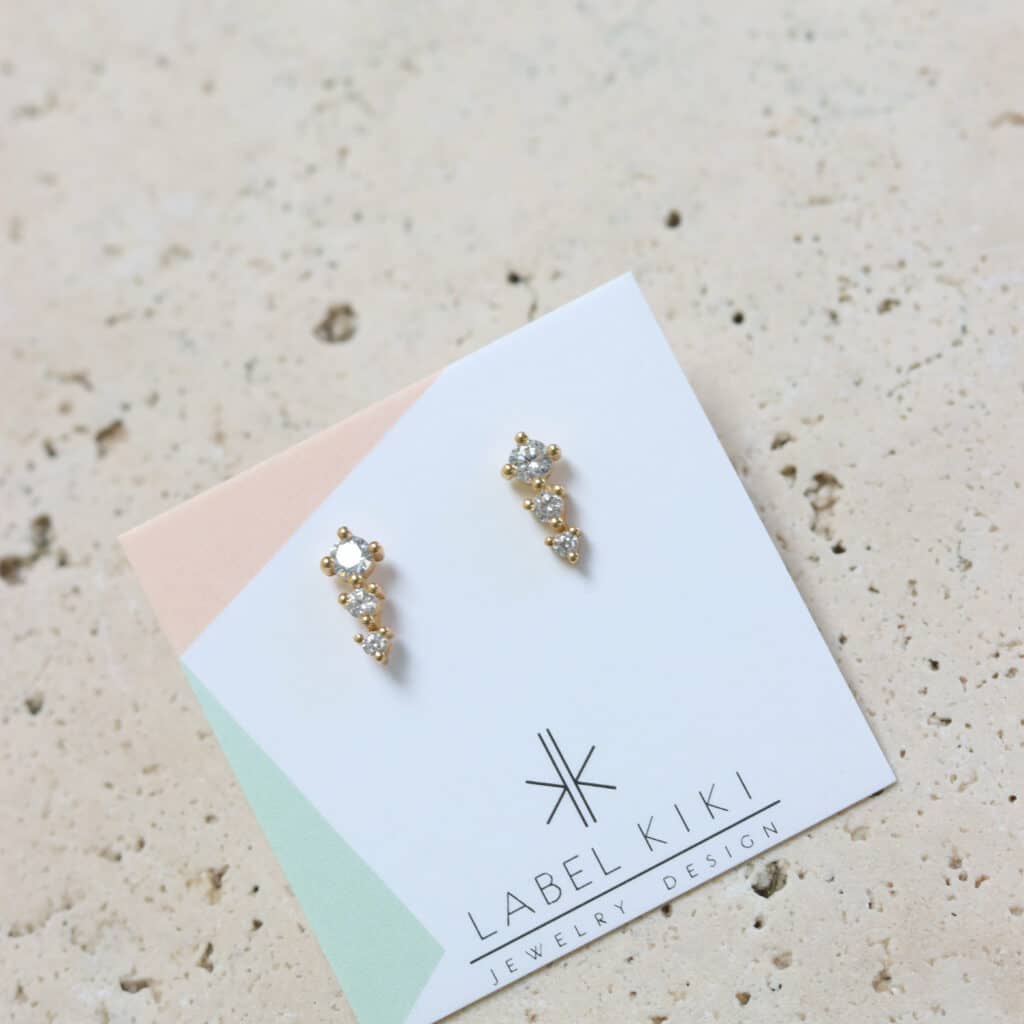 4_246 sterling silver gold plated set triple shiny 9mm