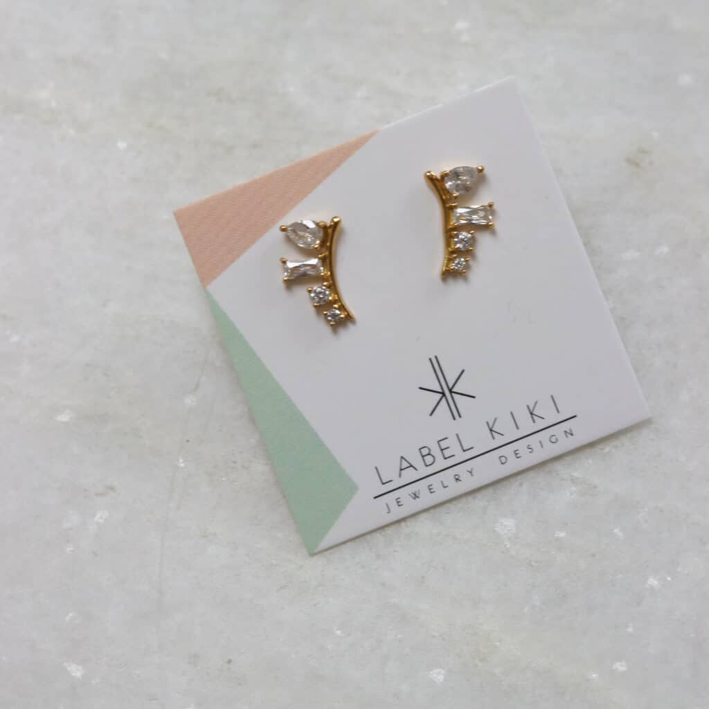 4_264 sterling silver gold plated set diamond row 11mm