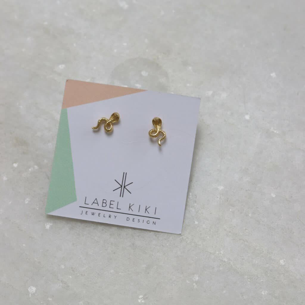4_276 sterling silver gold plated set snake 10mm