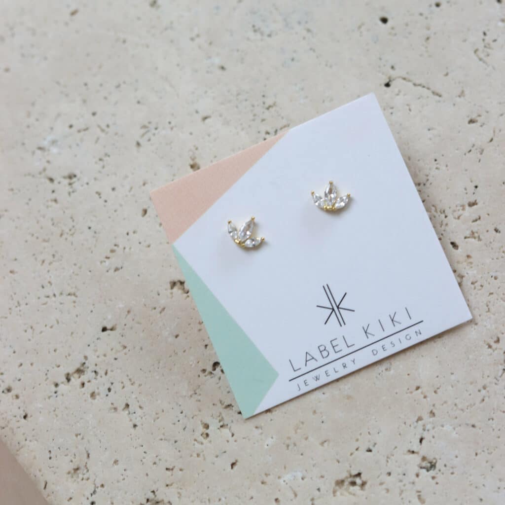 4_278 sterling silver gold plated set shiny crown 7mm