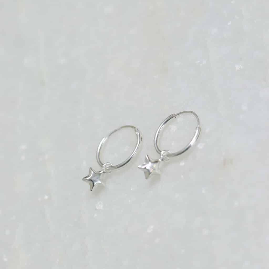 4_302 sterling silver set little star 6mm