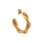 Single big braided hoop gold