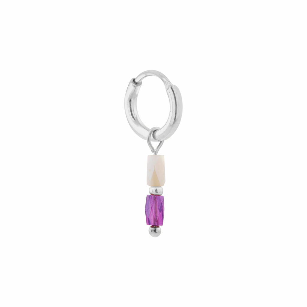 Single terra purple hoop silver