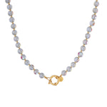 Grey flame necklace gold