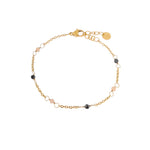 Double dottie black bracelet gold