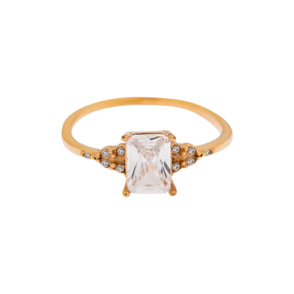 Square diamond ring gold