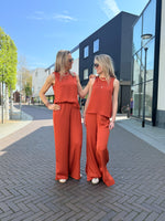 Slflaura hw slit pant - potters clay