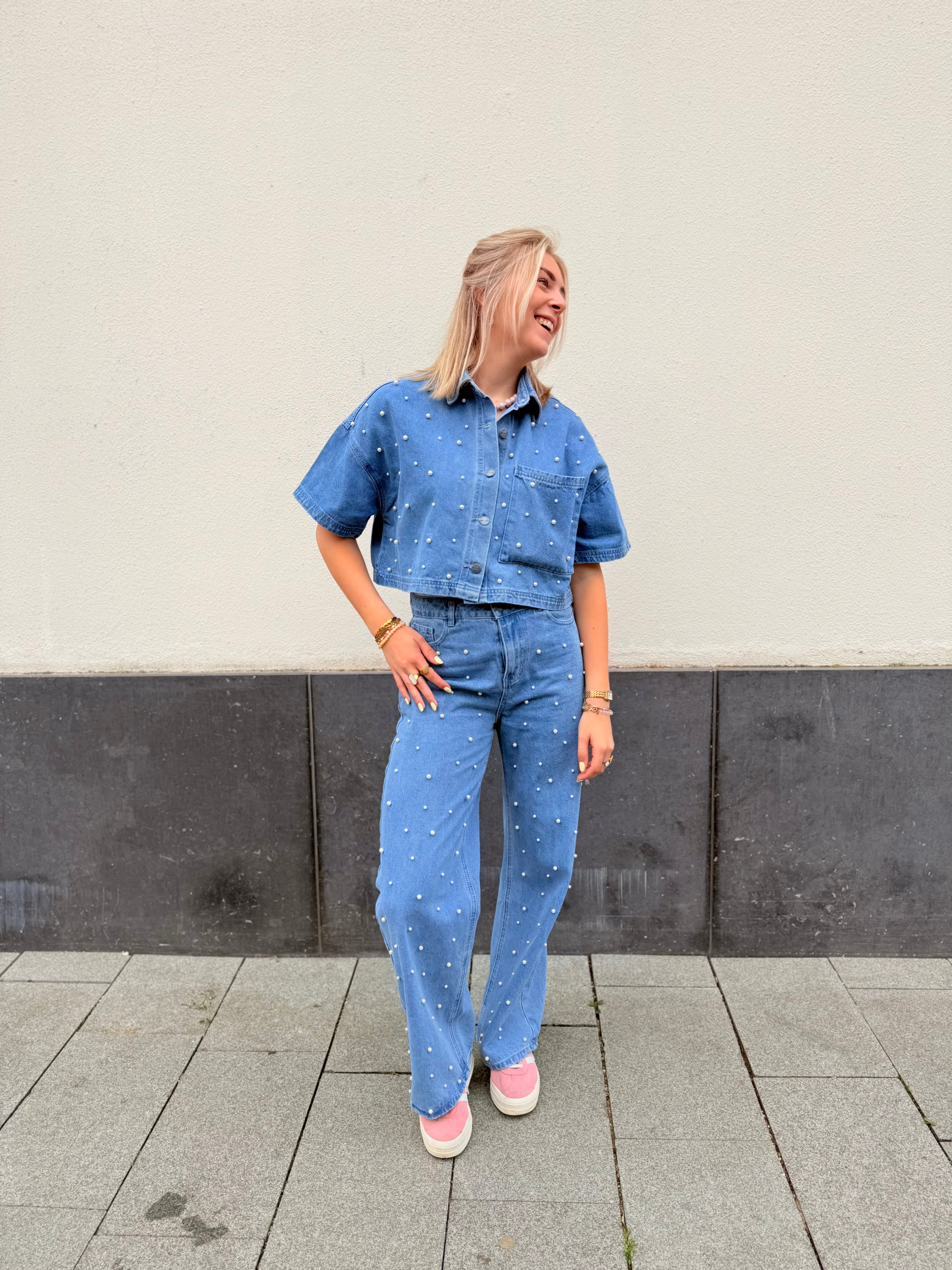 Pearl denim pants PAYTON - Blue denim