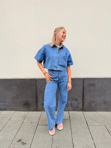 Pearl denim pants PAYTON - Blue denim